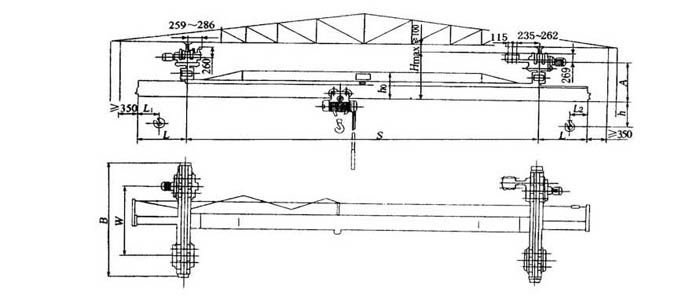 单梁悬挂行车结构图